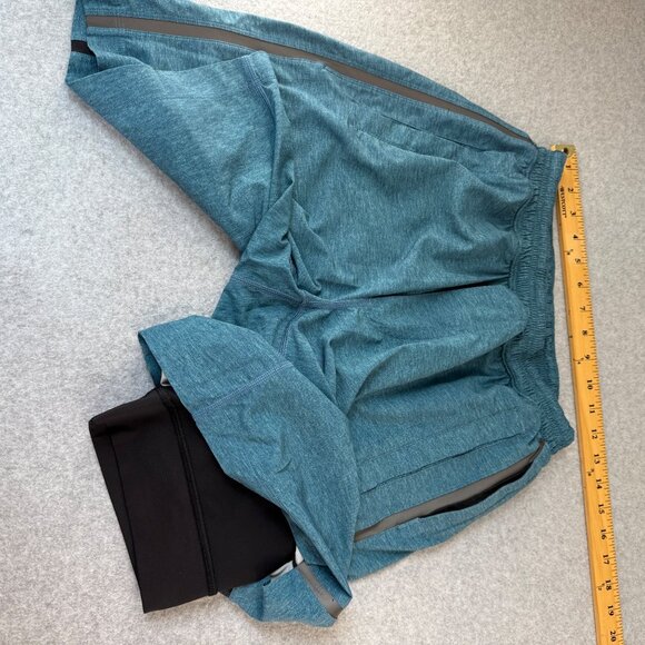 Lululemon Athletica Mens Size Medium Blue Gray Shorts Athletic Built In Liner - Picture 11 of 14